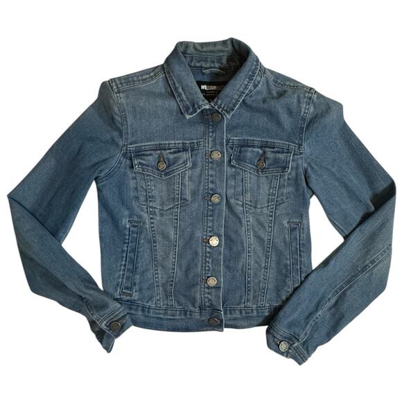 William Rast Lenna Blue Flash Denim Jean Jacket Womens XS Button Light Wash - Picture 1 of 9